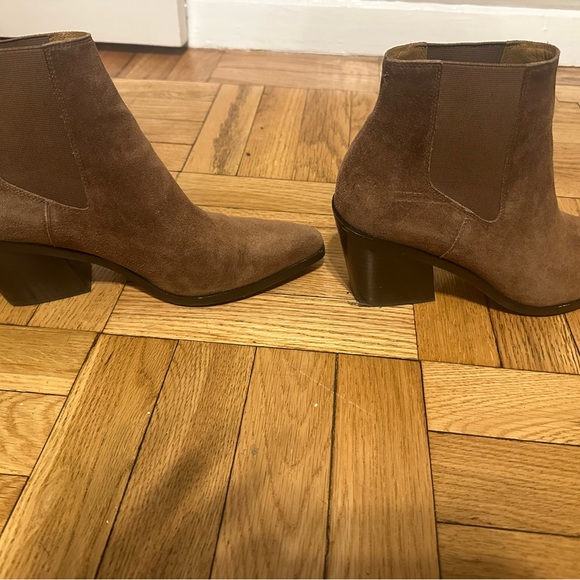 Rag and Bone Brown Suede Leather Pointed Block Heel Chelsea Ankle Boots 40 New - Picture 10 of 12